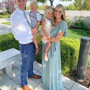 Show me your Mumu "Silver Sage Crisp" Bridesmaid Dress - Audrey Maxi Dress